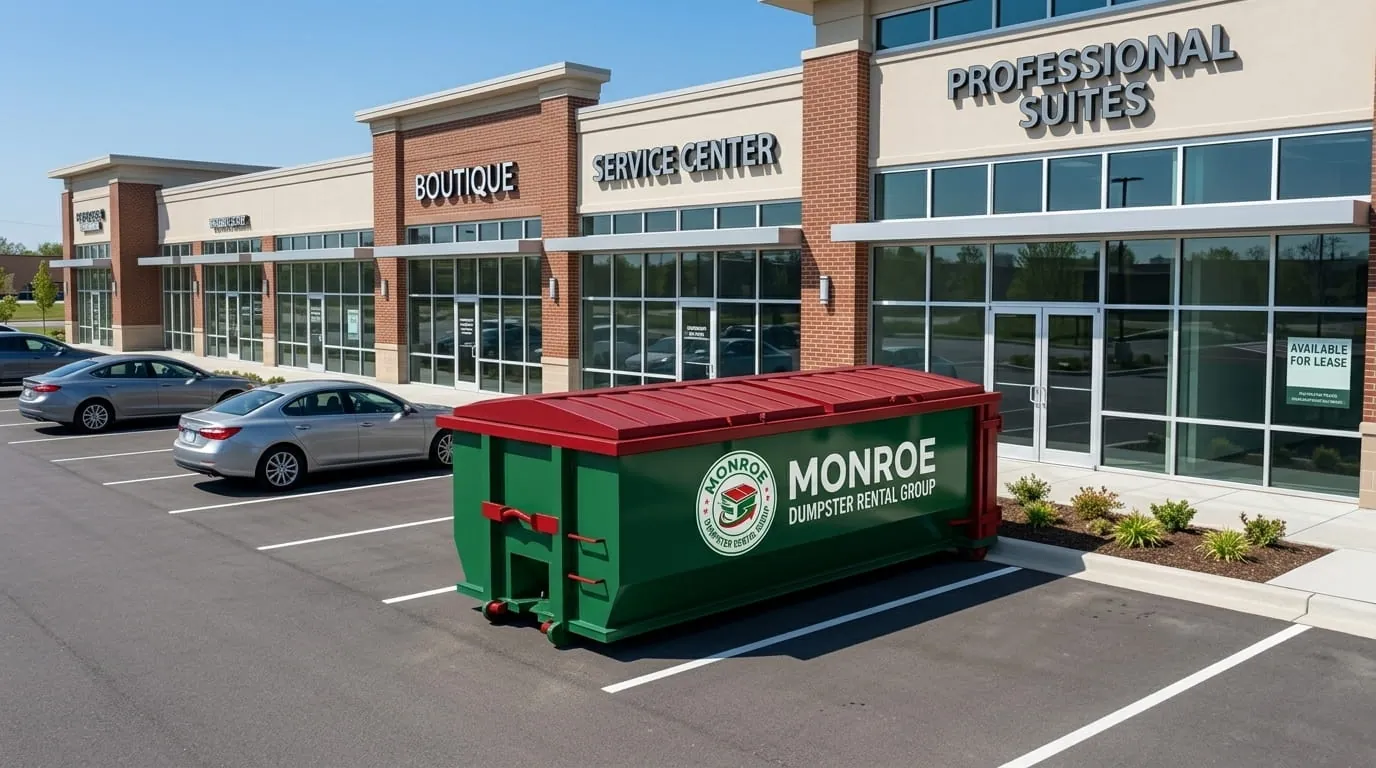 30 yard dumpster being delivered to a Monroe NC construction site